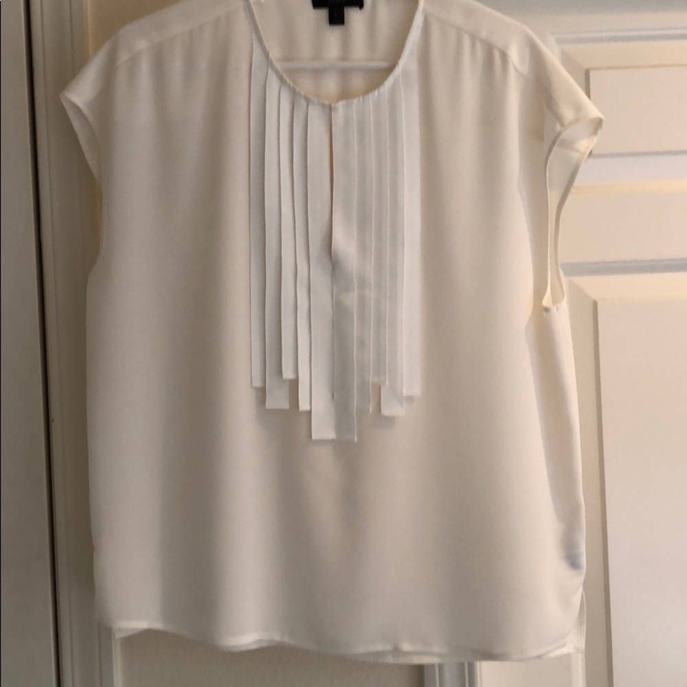 J.Crew Ivory Grosgrain Ribbon Blouse